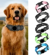 Meijuhuga Pet Collar Reflective Cat Dog Tracking Collar with AirTag Holder Durable Adjustable Safe Collar Pet Supply